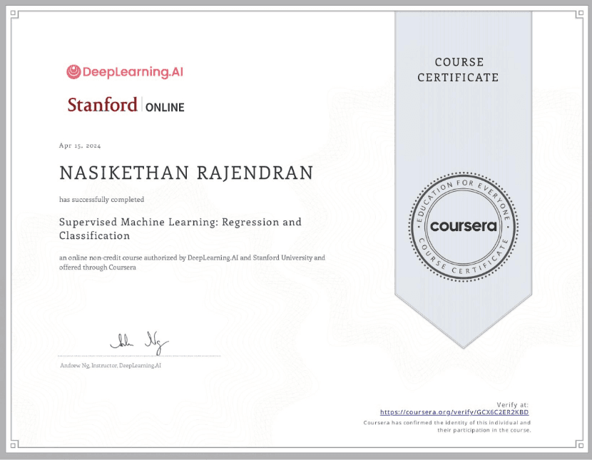 Supervised Machine Learning: Regression and Classification